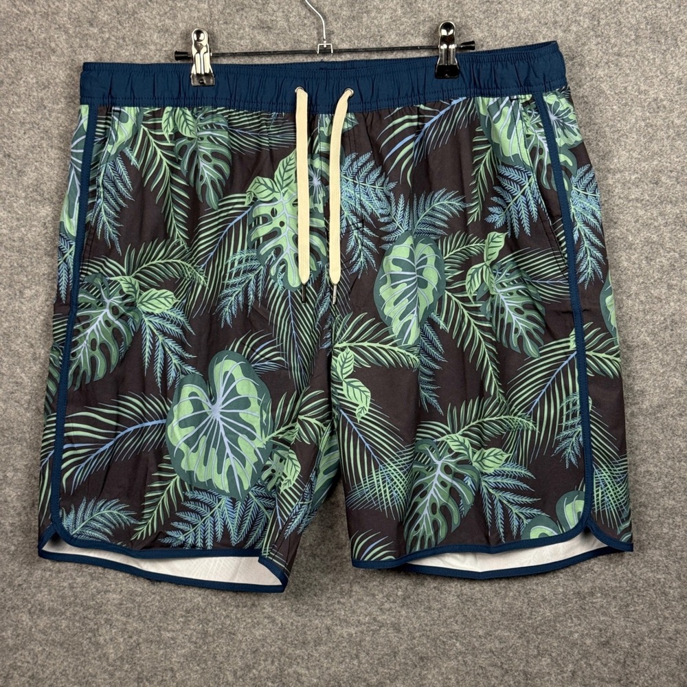 Fair Harbor Men's XXXL Swim Trunks Shorts Tropical Leaf Elastic Waist Drawstring